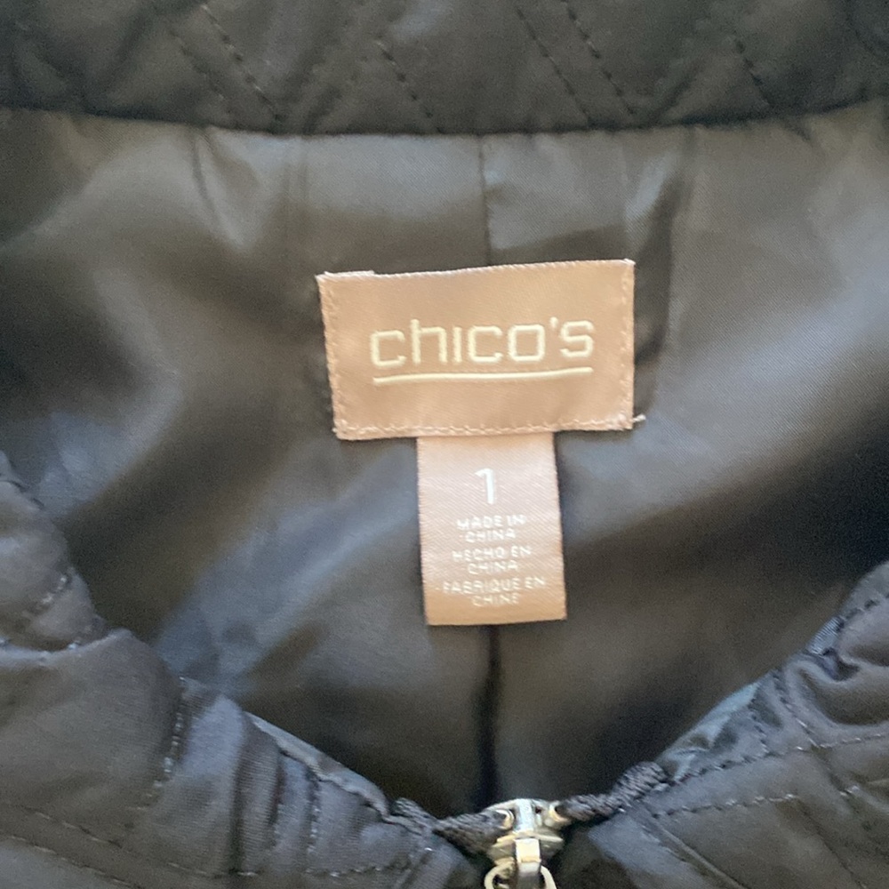 Chico’s Black Quilted Vest Size 1 =8 - Picture 2 of 5